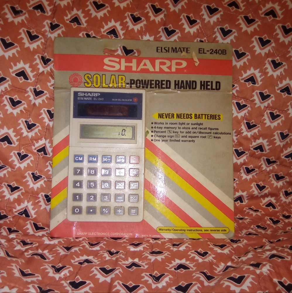 Vintage Sharp Solar Powered Hand Held Calculator